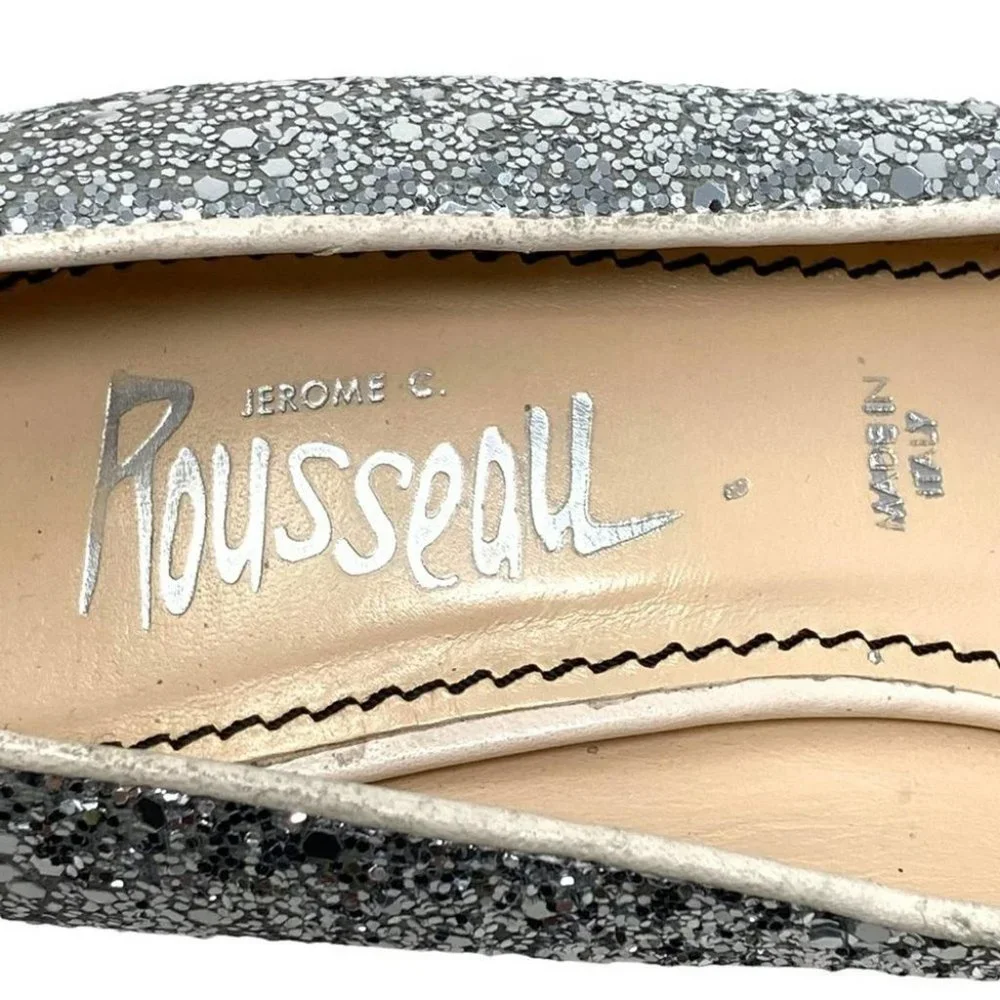 Jerome C. Rousseau Silver Glitter Pumps - Size 7 - Picture 11 of 12